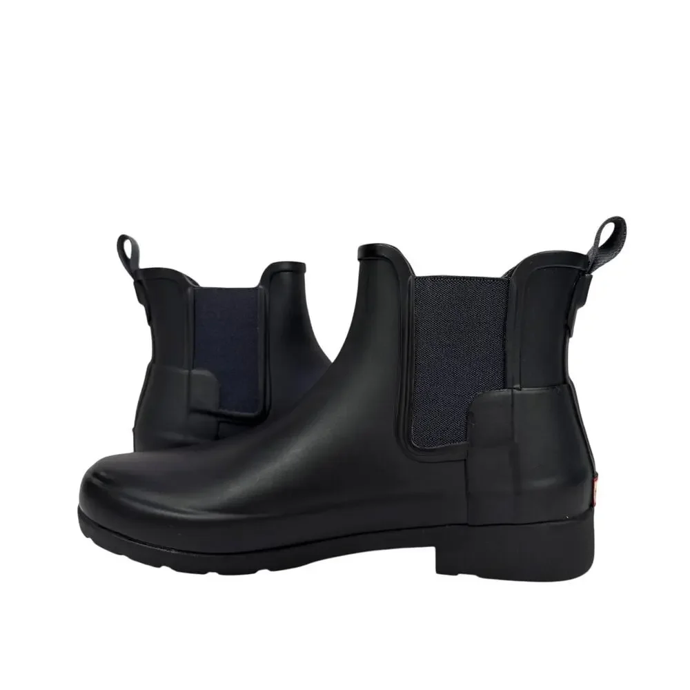Hunter‎ Original Refined Chelsea Boots Slim Fit Womens 9 Black Onyx Rubber WP
